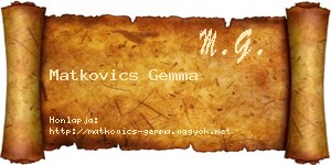 Matkovics Gemma névjegykártya
